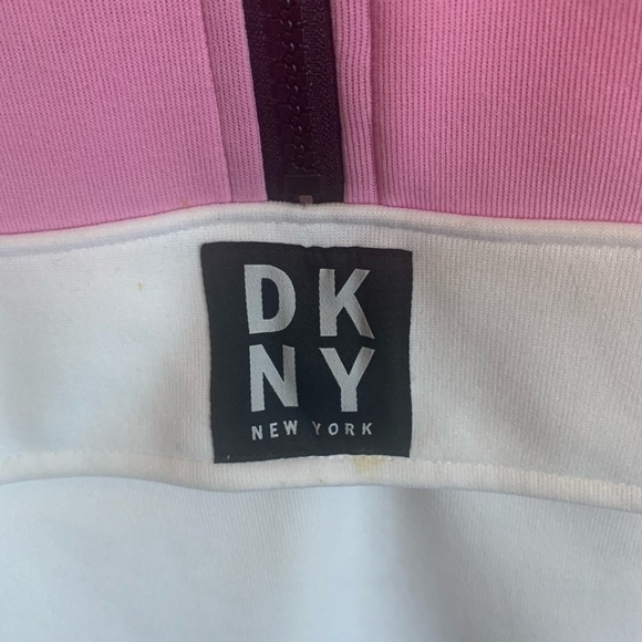 DKNY Pink White 1/2 Zip Pullover - Picture 3 of 7